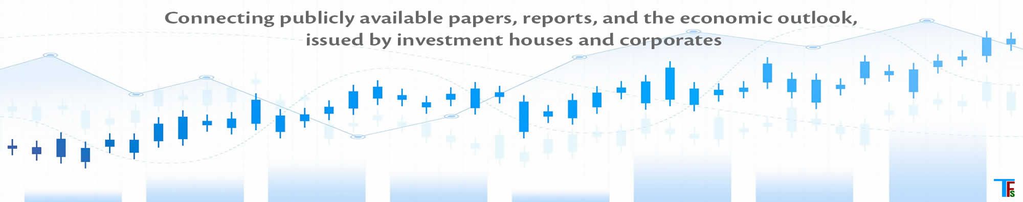 Heading graphic for Around the Houses - reports from corporates, showing a candlestick stock chart