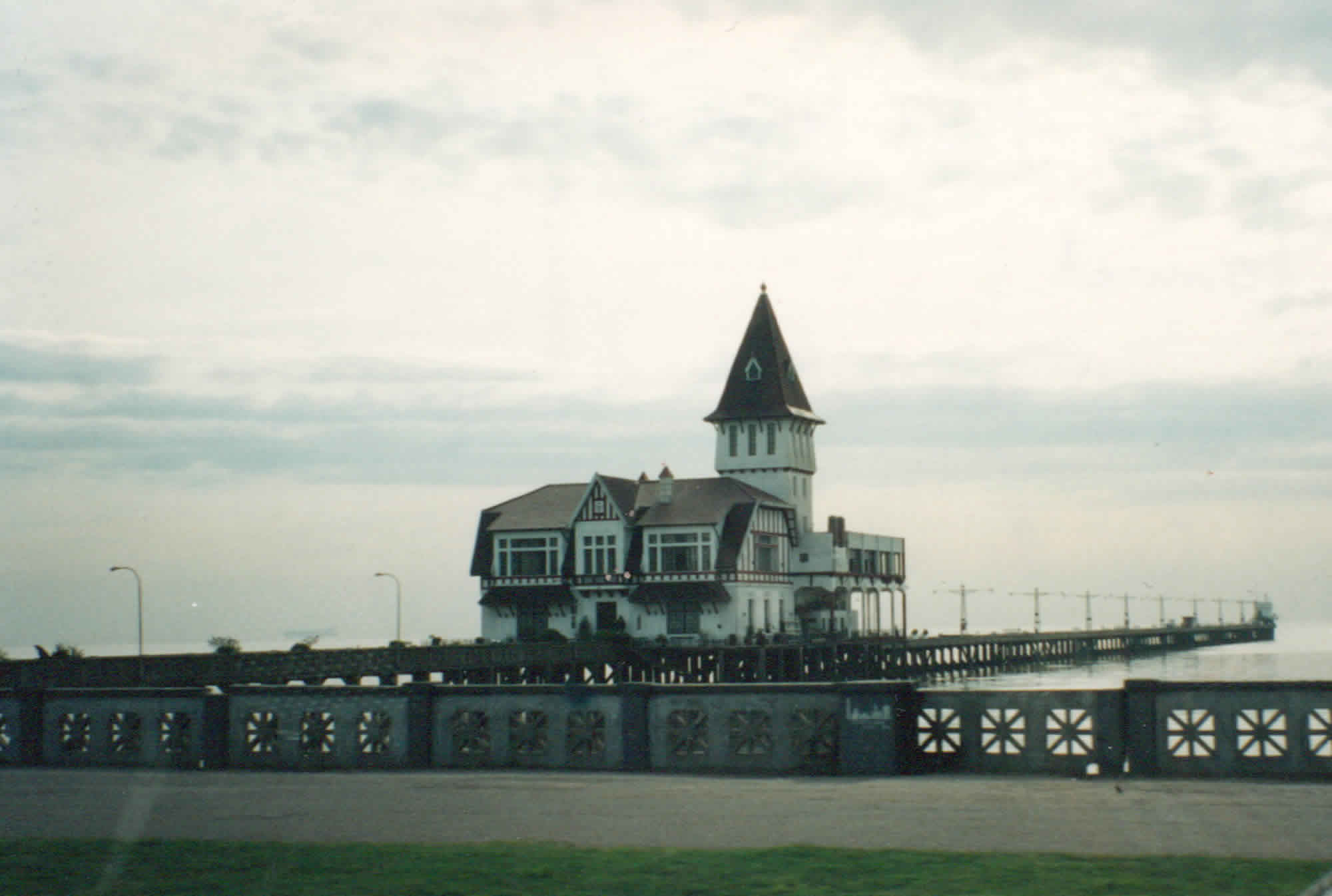 Photo of a castle on a jetty out on the La Plata River in Buenos Aires, Argentina