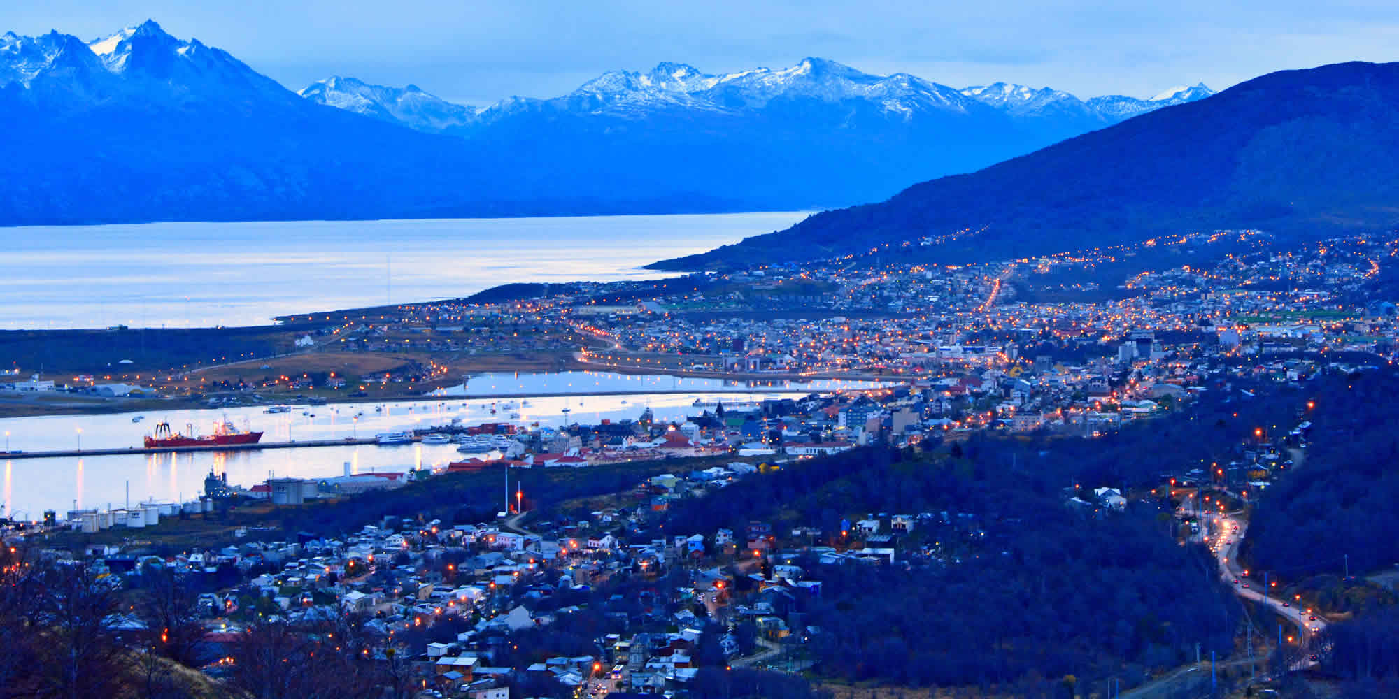 Stock photo of Ushuaia at dawn