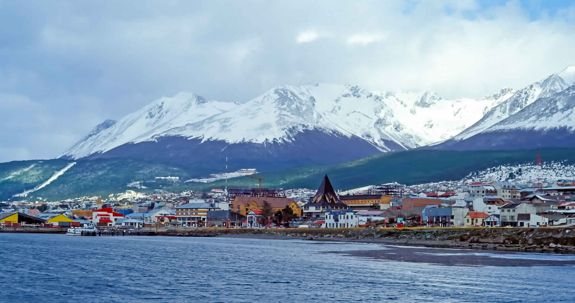 Stock photo of Ushuaia from the Beagle Canal