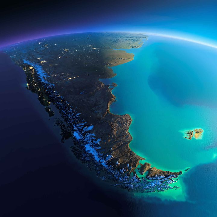 Satellite view of South America