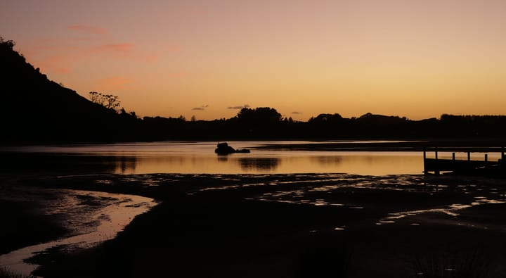 Photo of pre-dawn Pataua river 5:50:06 am Jan 1st 2024, Northland, New Zealand 